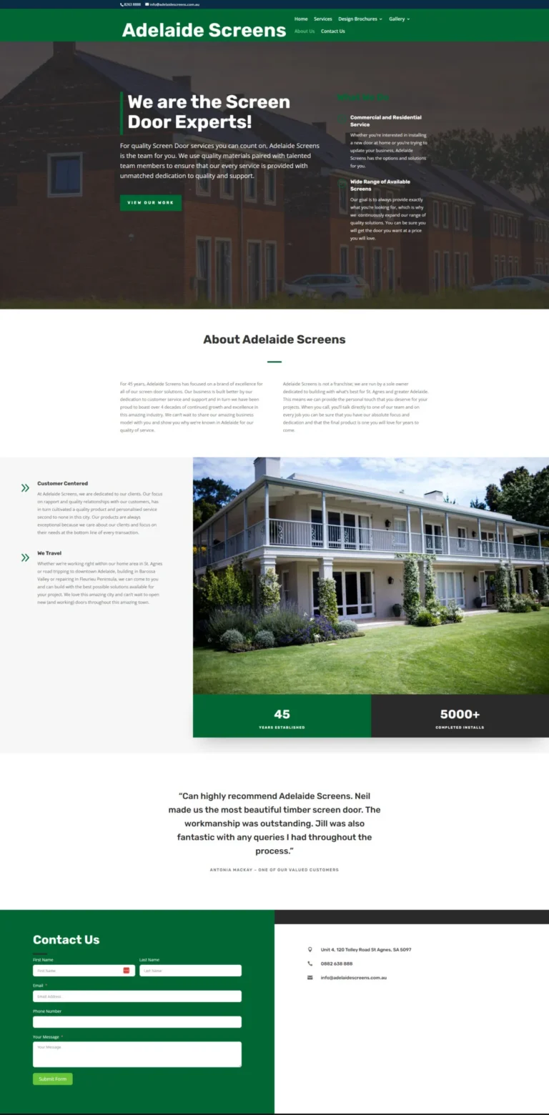 Adelaide Screens website, about