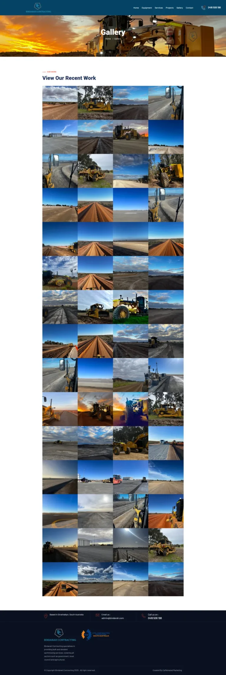 Bindarah Contracting website, gallery
