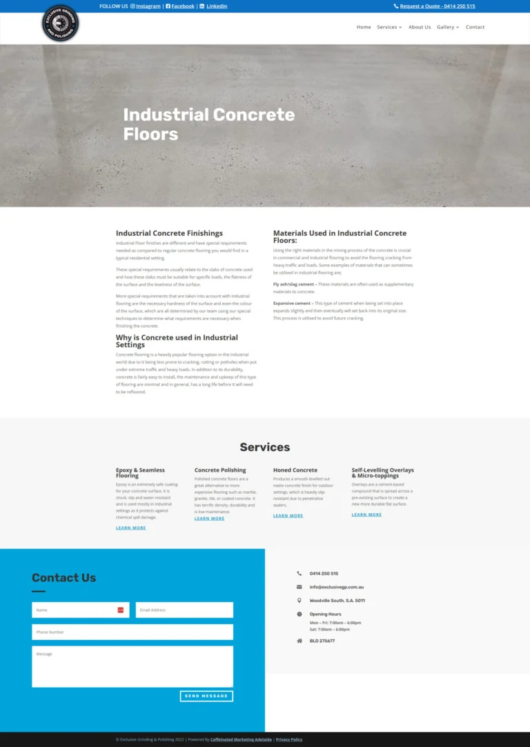 Exclusive Grinding & Polishing website, service