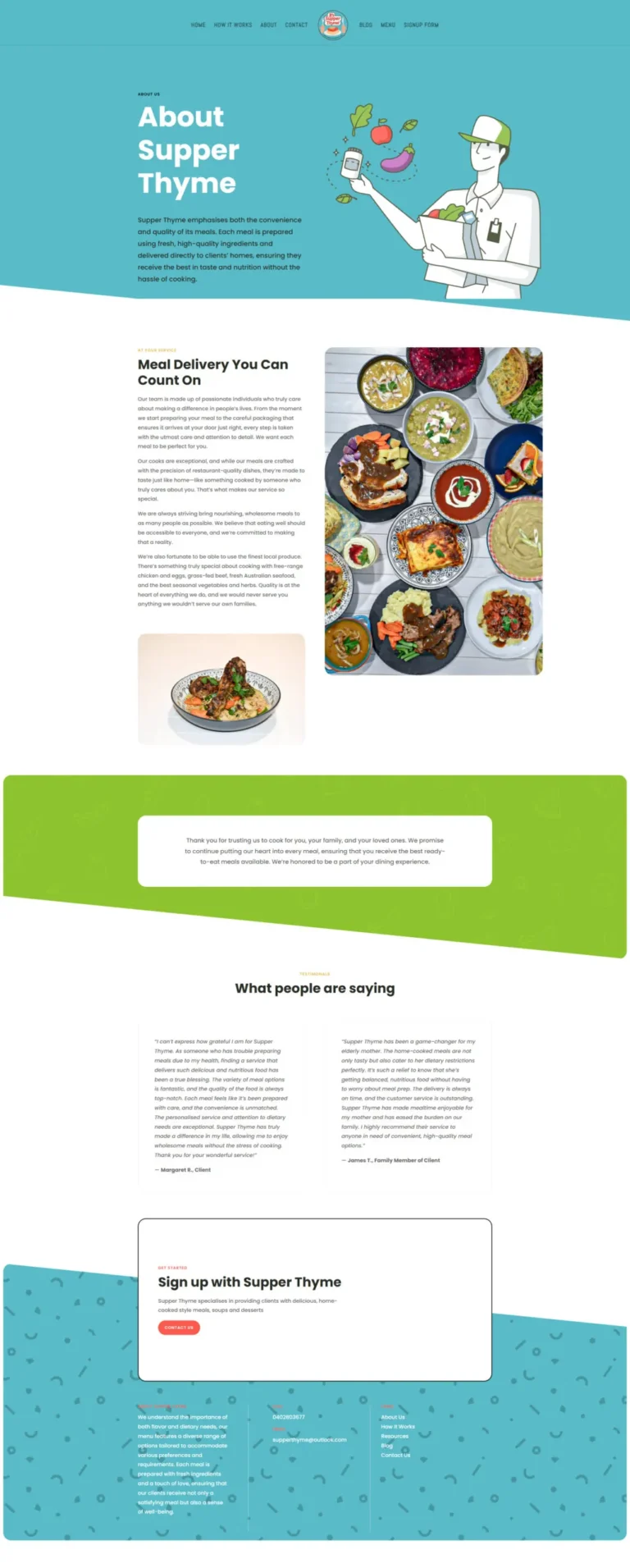 Supper Thyme website, about